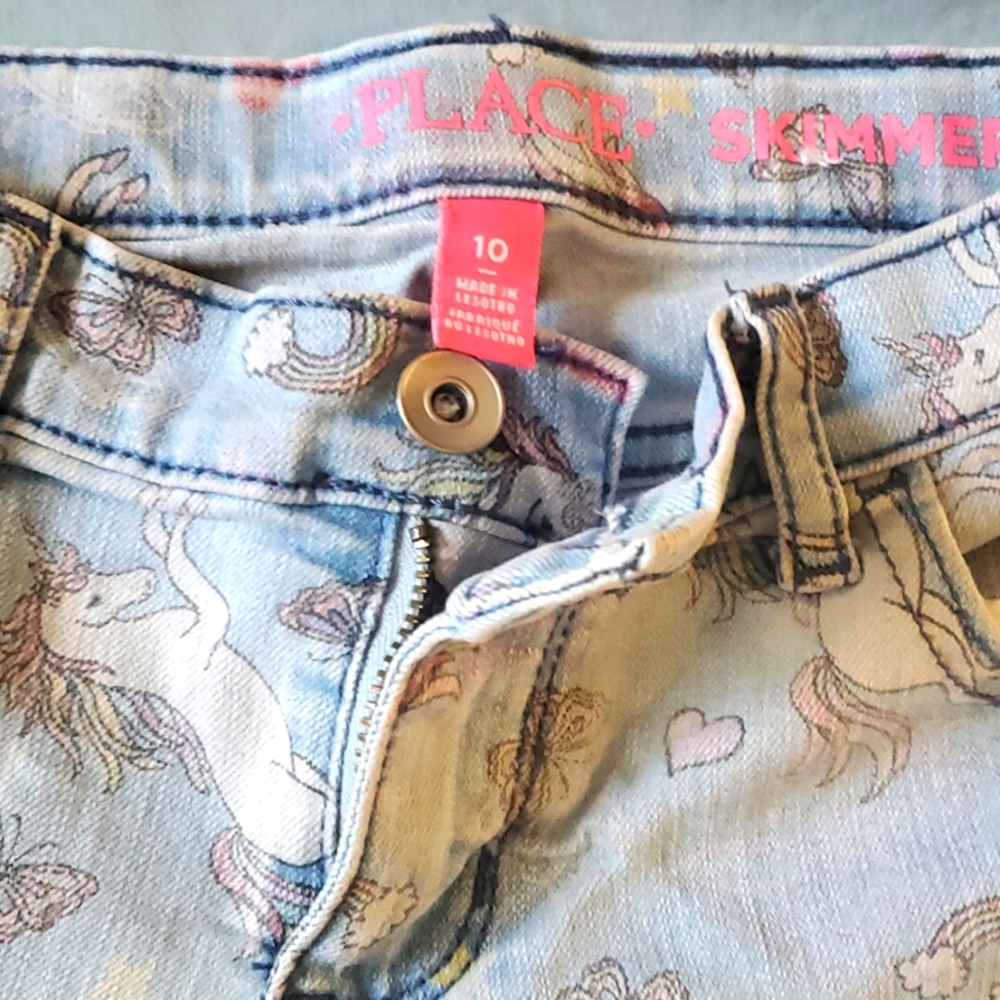 Girls Denim UNICORN SHORTS - Picture 2 of 5